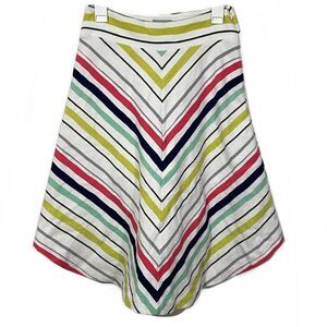 Anthropologie Maeve Spring Chevron Striped Skirt